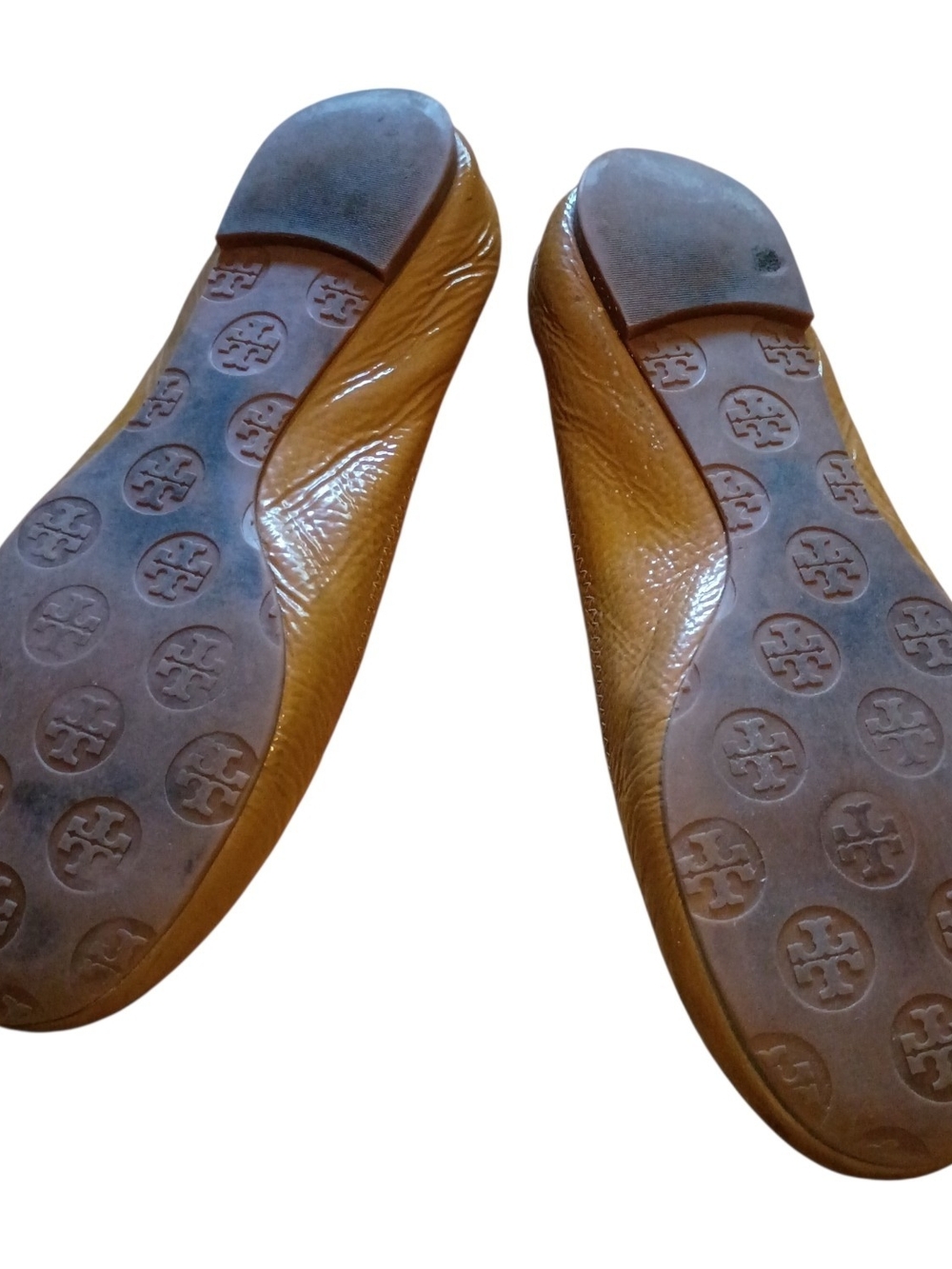 Tory Burch Tan Leather Logo Ballet Flats - Picture 7 of 8